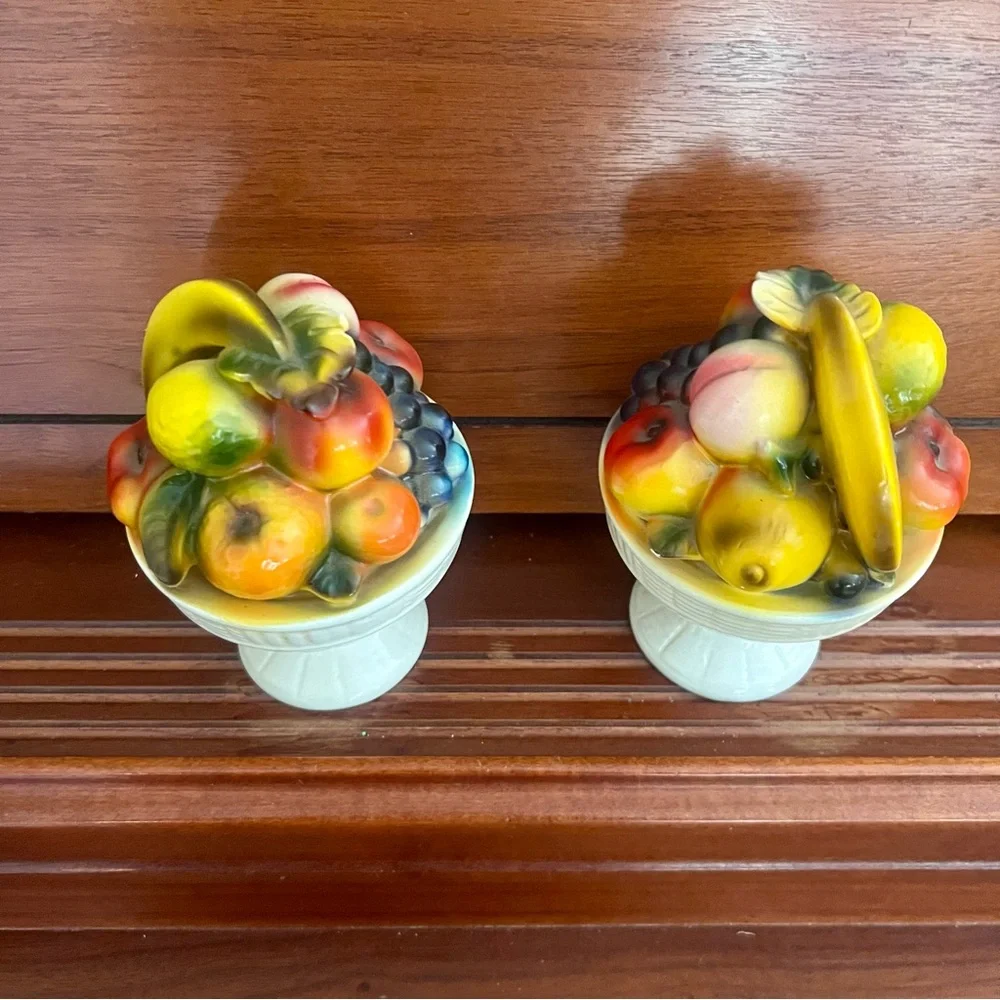 Vintage Capri by Arnart Colorful Fruit Ceramic Figurines 6” lovely MCM decor